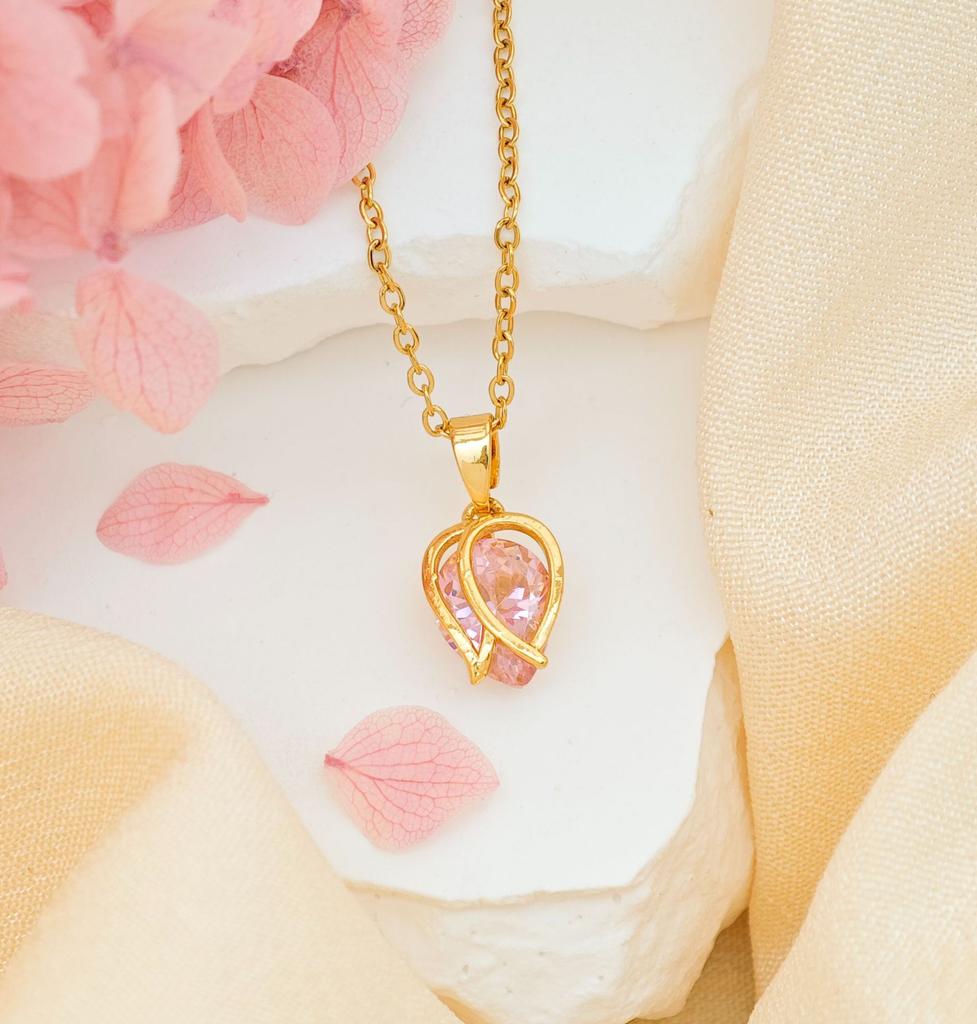 Necklace Women's Exquisite Tulip Zircon Necklace Autumn and Winter Niche Design Sense Light Luxury Fashion Versatile Non-fading Accessories