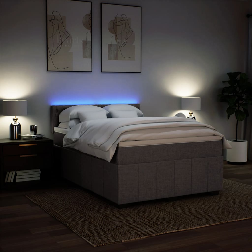 Vidaxl Kontinentalbett Mit Matratze, Taupe, Stoff, 140X200 Cm