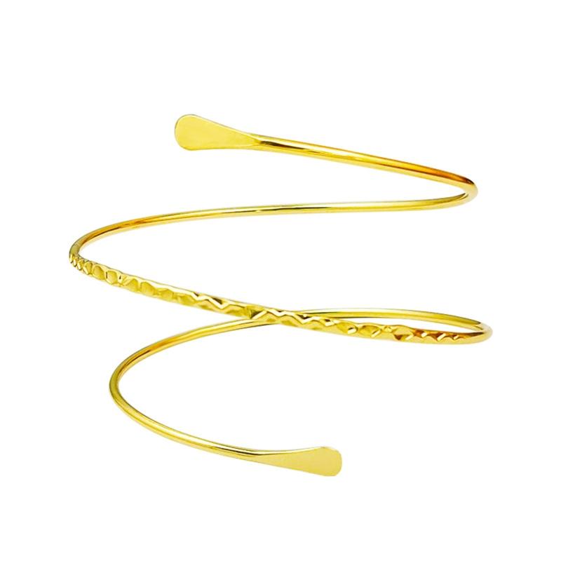 Retro Greek Roman Open Ended Spiral Shape Bracelet Armband Upper Arm Cuff Armlet Festival Bridal Bikini Dance Jewelry
