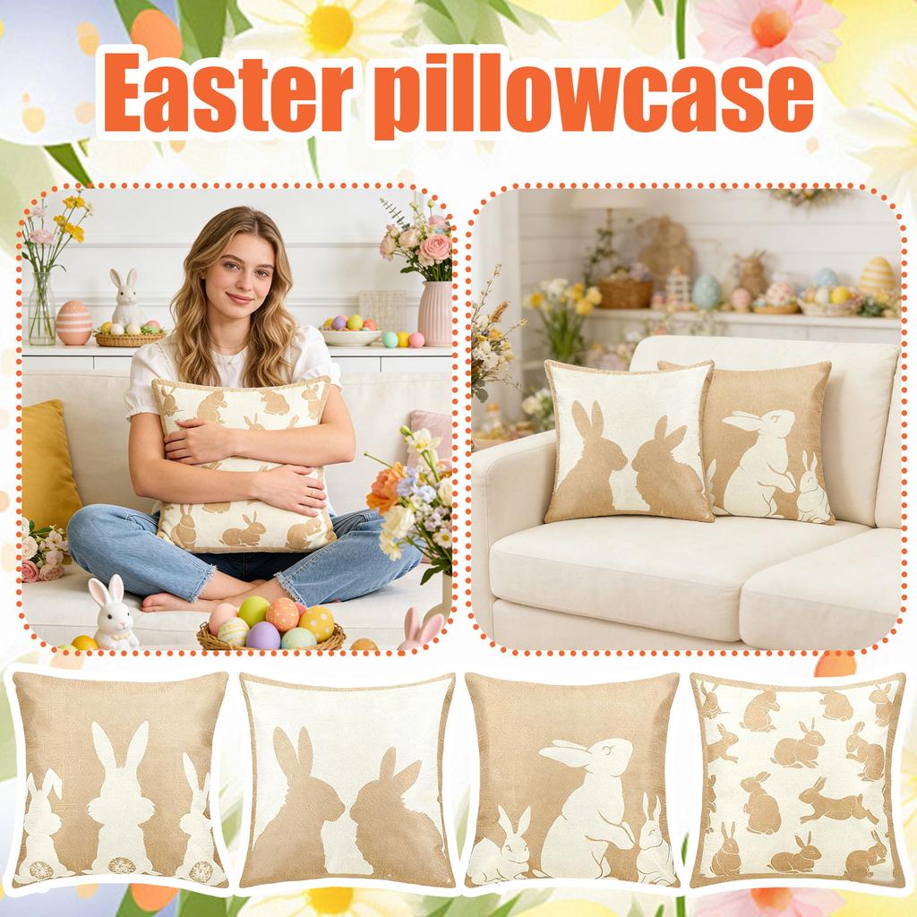 Easter Bunny Pillowcase Decoration, Easter Festive, Home Throw Pillowcase