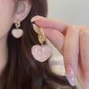 925 Silver Pink Heart Flower Butterfly Tassel Earrings - Sweet, Elegant, and Whimsical Design