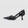 Fashion Temperament Fine Heel Single Shoes Summer New Pointed Head Shallow Mouth Metal Buckle Anti-slip Wear-resistant High Heels