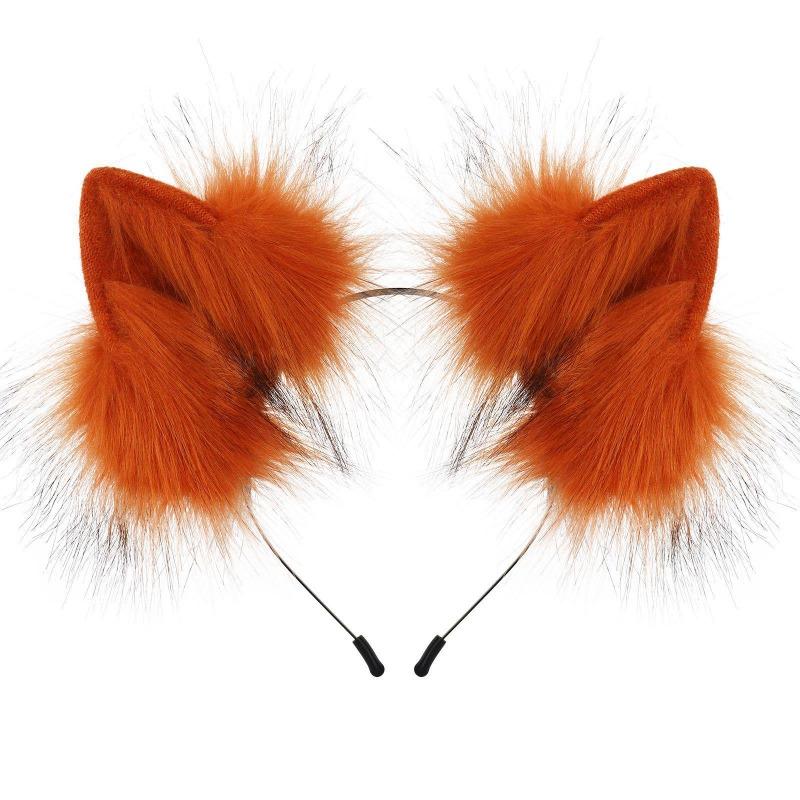 Plush Simulation Handmade Animal Ear Headband, Plush Dress Up Wolf Ear Headband Cosplay Play Lone Wolf Hair Accessories