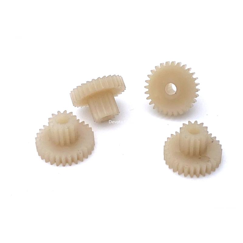 4PCS 0.5M 12T 28T 3MM Free Fit Nylon Double Duplex Gear