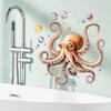 Cute Octopus and Bubbles Wall Stickers, Removable Anti-Static Waterproof Self-Adhesive PVC Decals for Kids Room Bathroom Living Room Decoration