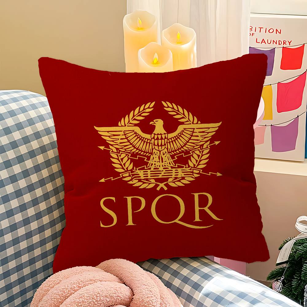 Roman S-SPQRS Office Cushion Pillowcase Car Cushion Cover45X45CM Lumbar Pillowcase Sofa Pillowcover