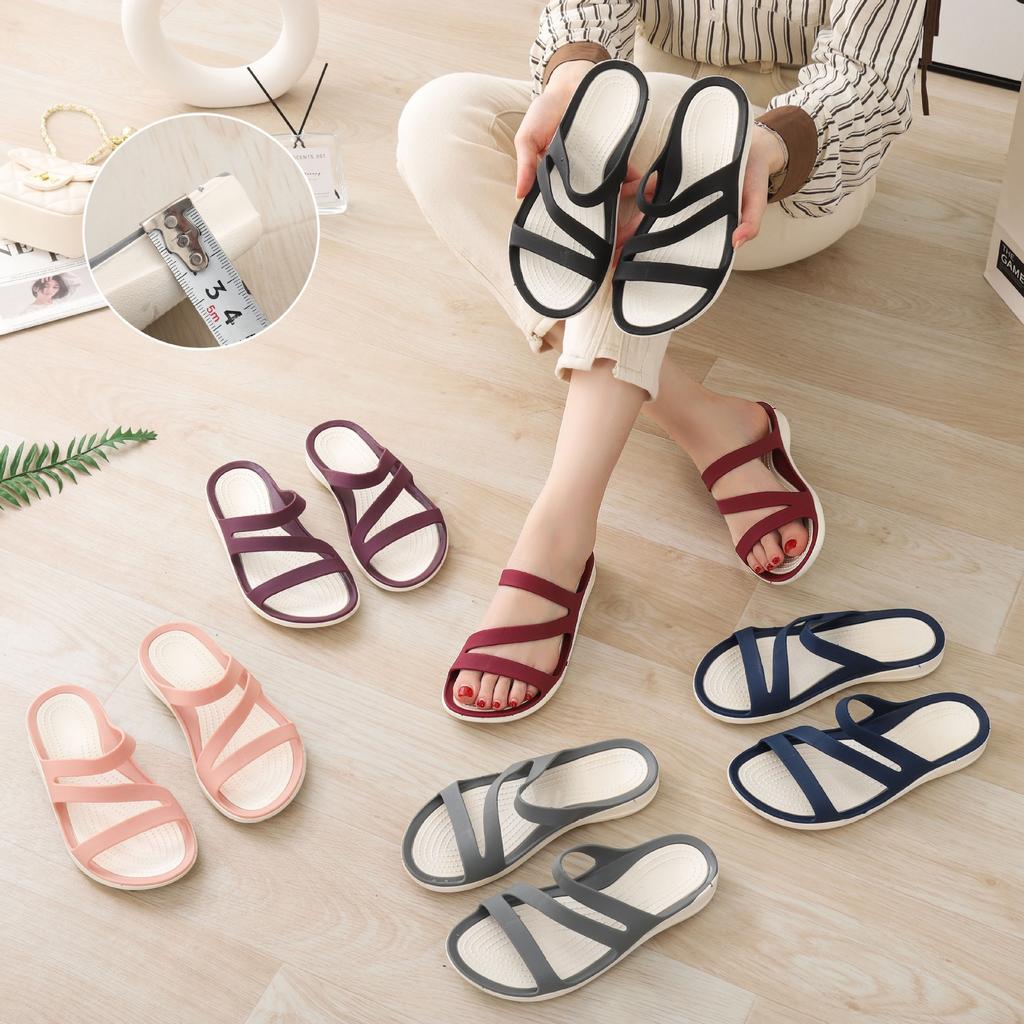 Summer new soft-soled cool slippers, trendy beach slippers for women, fashionable casual single shoes, overalls, one-word slips