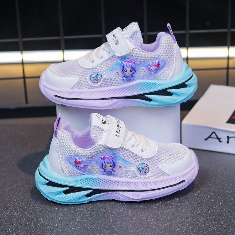 2025 summer new children's mesh shoes cartoon breathable sweet shoes girls running sneakers