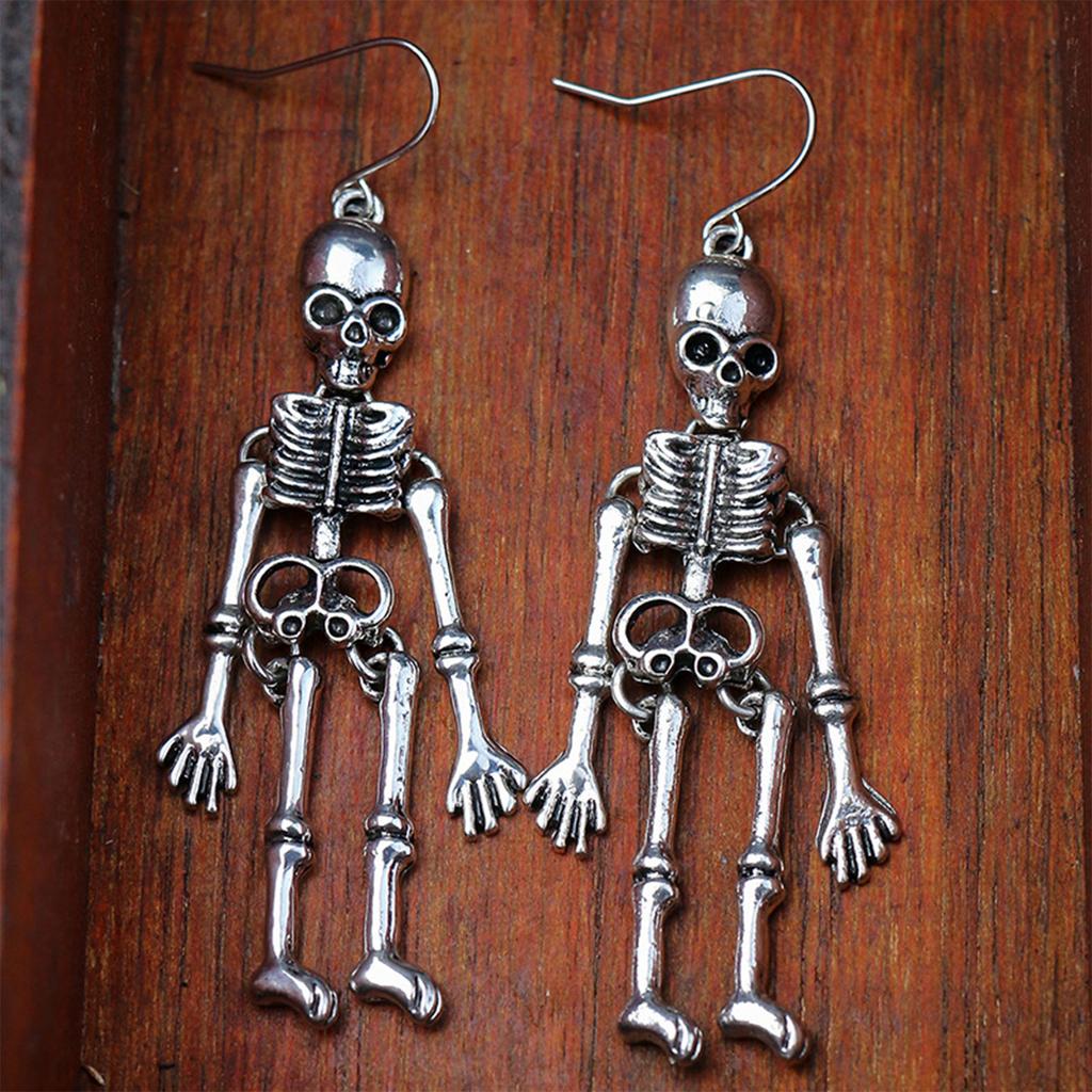 Szkielet Kolczyki wiszące Kolczyki wkrętki Czaszka Biżuteria na Halloween dla Kobiet Dziewczyny