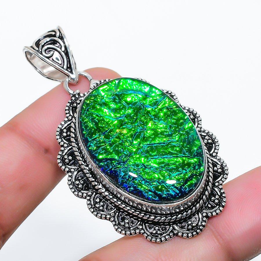 Natural Green Triplet Opal 925 Sterling Silver Jewelry Pendant 2.17 AP-14415