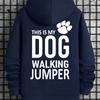 Black Casual Hooded Sweatshirt with "This Is My Dog Walking Jumper" Graphic & Paw Print - Geometric Pattern,  Regular Fit for Spring/Fall,