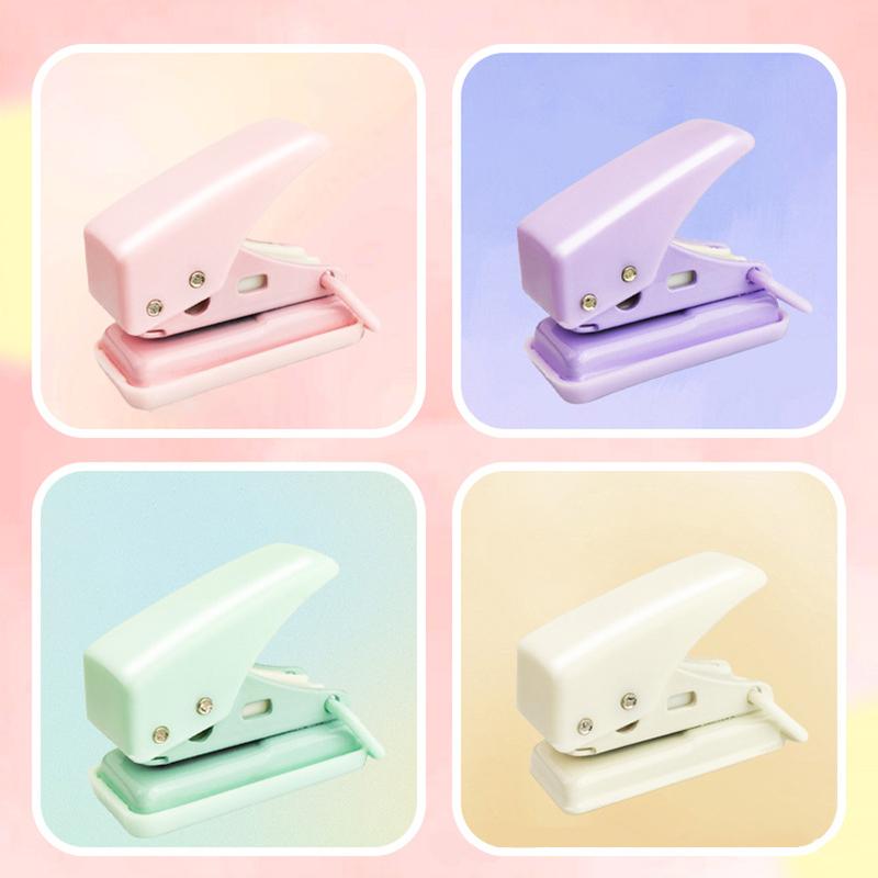 Kawaii Cute Office School Binding Supplies Stationery Single Ring Mini Hole Punch 1 Hole Portable Round Hole Puncher