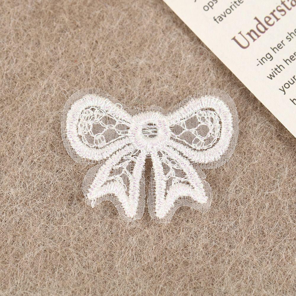 20pcs European Style Bowknot Applique Mini Mesh Embroidery Patch DIY Accessory Material Exquisite DIY Handmade Accessories