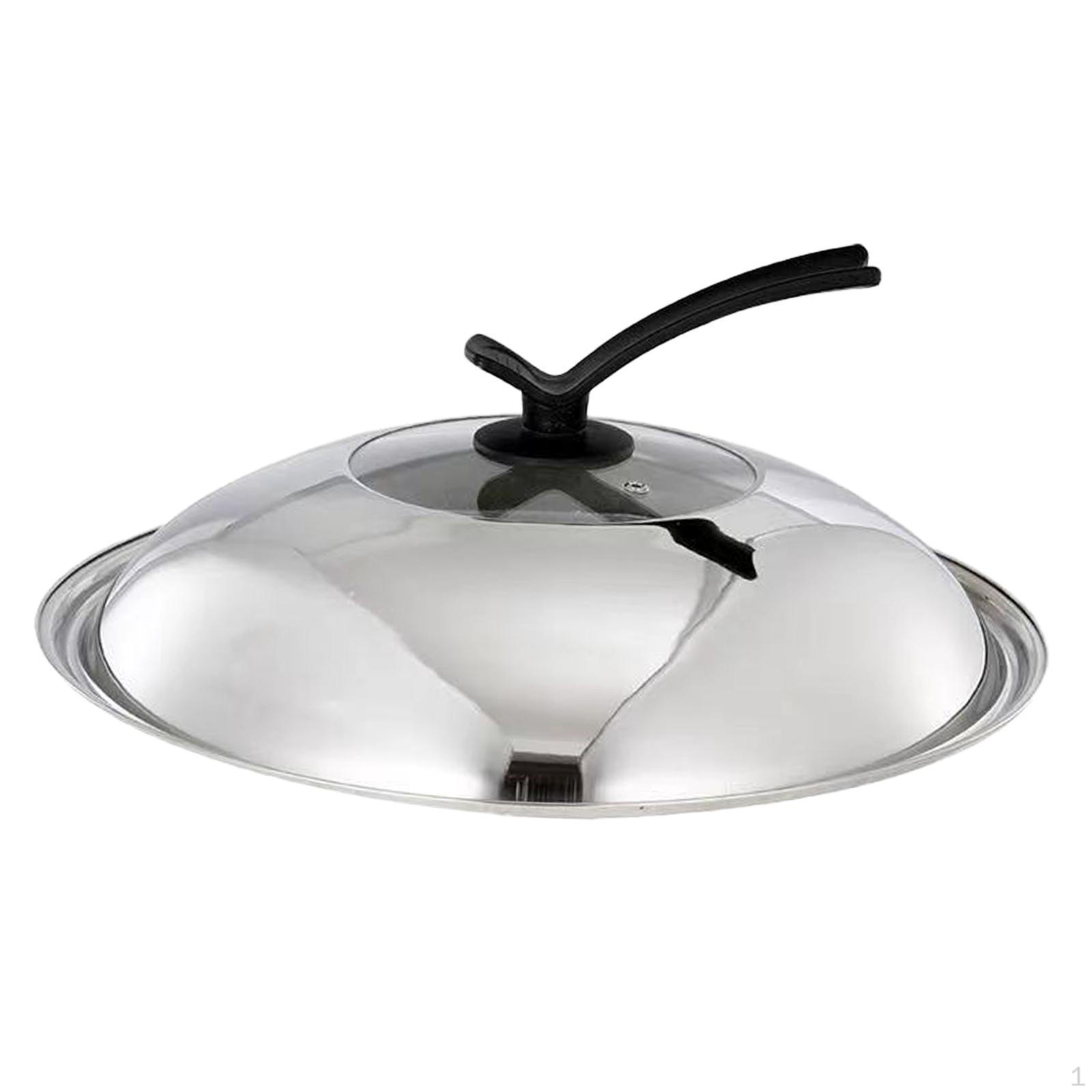 

Круглая крышка для сковороды, кастрюля, антипригарная, нержавеющая крышка для жарки, посуда для домашнего использования Standable Handle