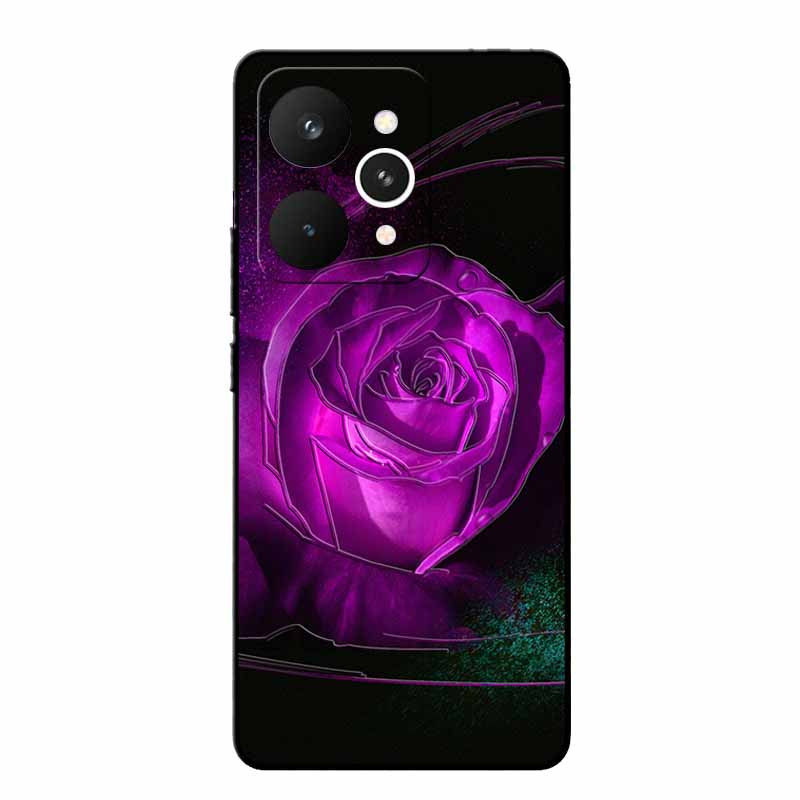 For Realme 15 Pro Cases 3D Relief Flower Emboss Black Silicone For Realme15 Pro 5G Back Cover Cartoon Funda Realme 15 Pro Bumper