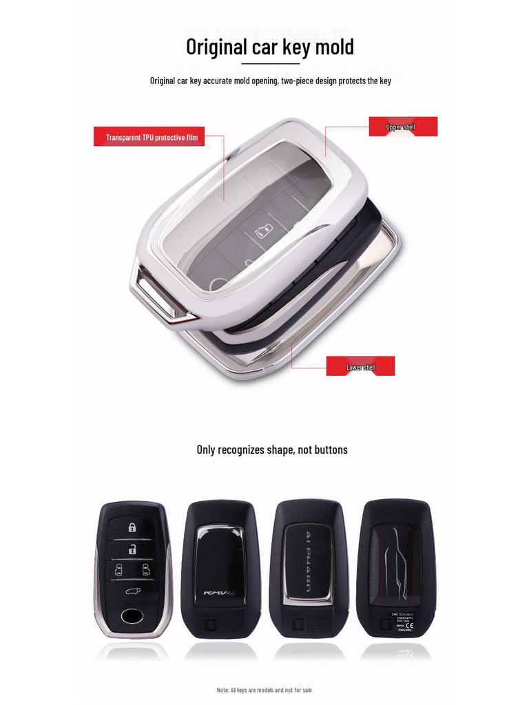 Toyota Car Key Case: Compatible with Alphard, RAV4, Land Cruiser, Prado (LM300H Set)