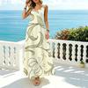 Women's Beach Sleeveless Maxi Dress Elegant Minimalist Floral Print Lightweight Flowy Summer Vacation Casual Wear