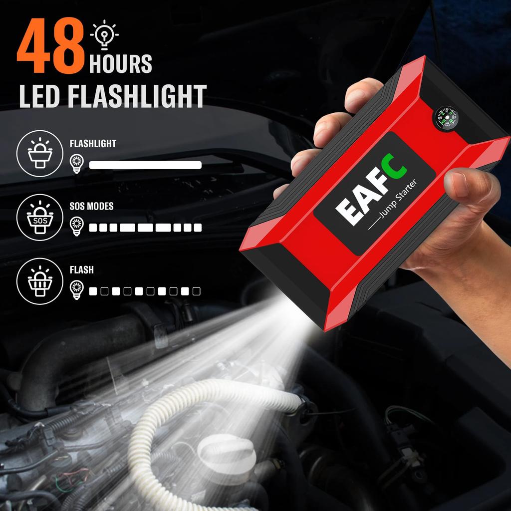 1200A/600A Portable Car Jump Starter 12V Emergency Battery Booster Power Bank Charger Starting Device for Petrol Diesel Vehicles