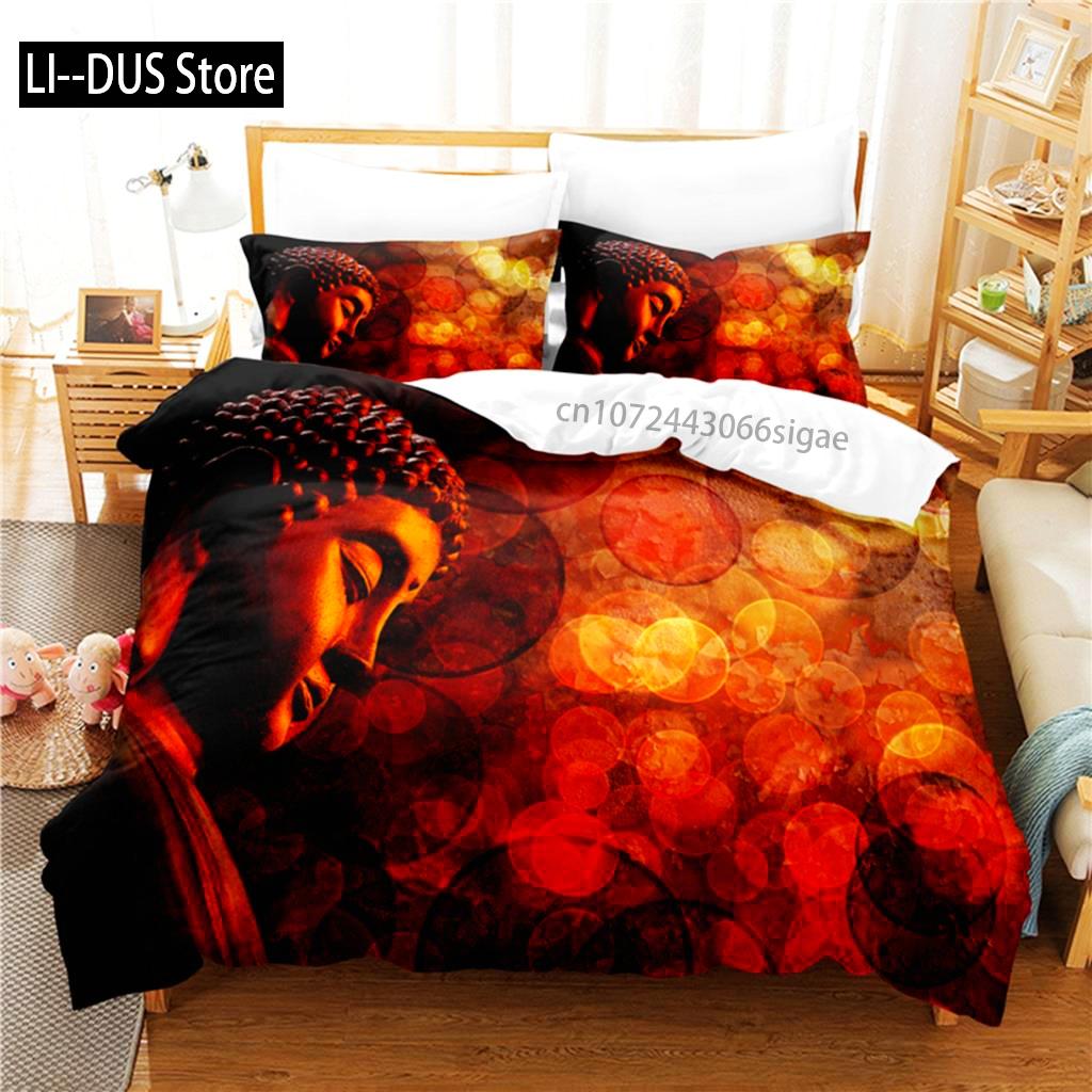 Buddha Duvet Cover Buddhist Decor Exotic Ethnic Bedroom Believer Holiday Decorative Duvet Cover Bedding Sets For Women Men Gifts