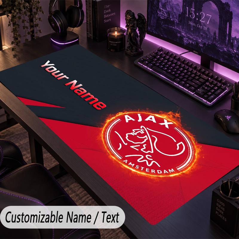 Large Mouse PadAjax Amsterdam Custom Name Text Personalized Desk Mat Non Slip Gaming Pad