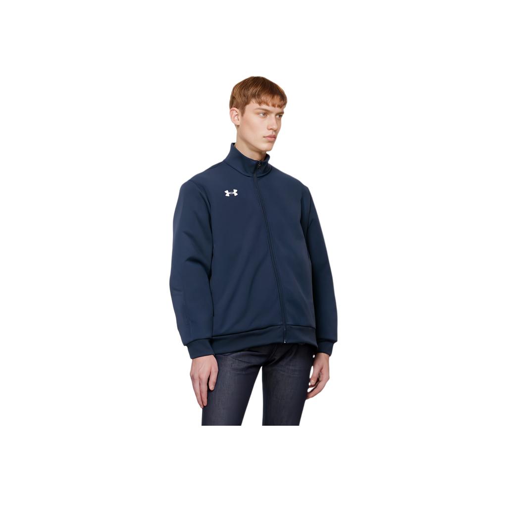 Under Armour Solid Color Stand Collar Zip Sports Knit Jacket Men Jackets Academy-Blue 22500409-408