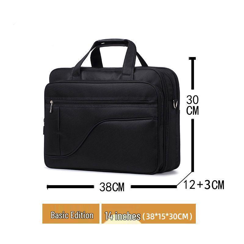 Men's Oxford Cloth Laptop Briefcase: Large Capacity Shoulder & Crossbody Business Bag