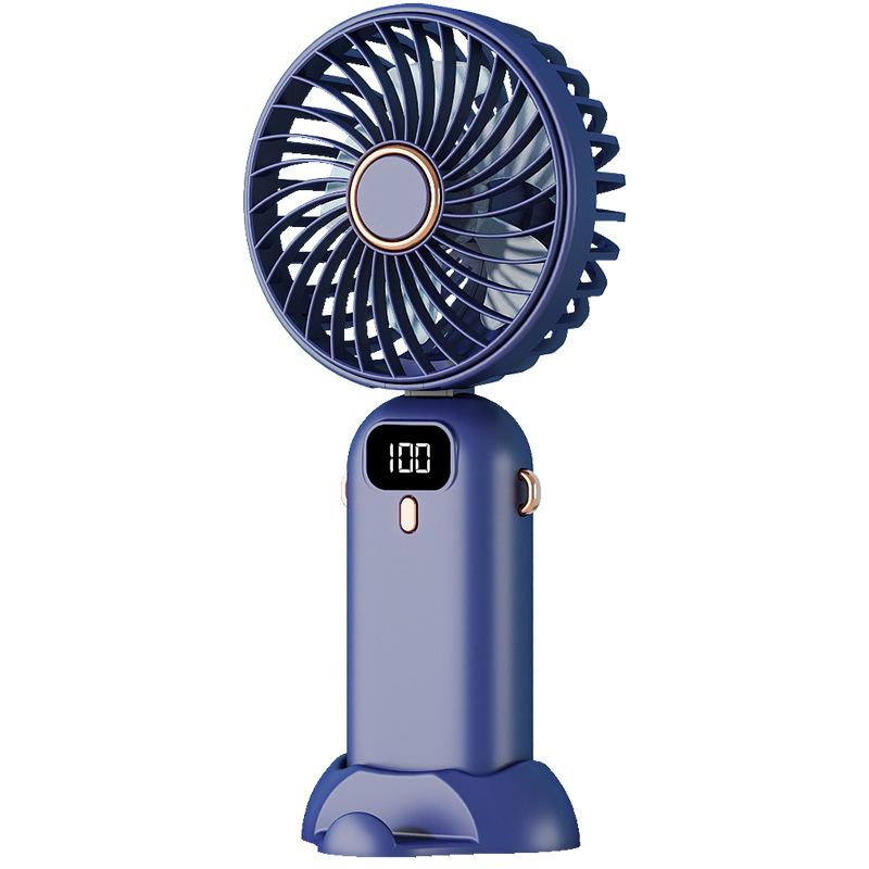 Portable Mini Handheld Fan with Digital Display, Foldable & Compact for Office or Student Use