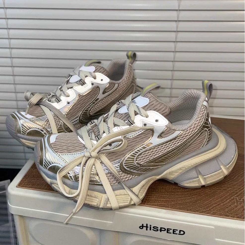 Paris 3XL New Color Scheme Fluorescent Gray Dad Shoes Women's Retro Platform Mesh Casual Sports Shoes Heightening Shoes