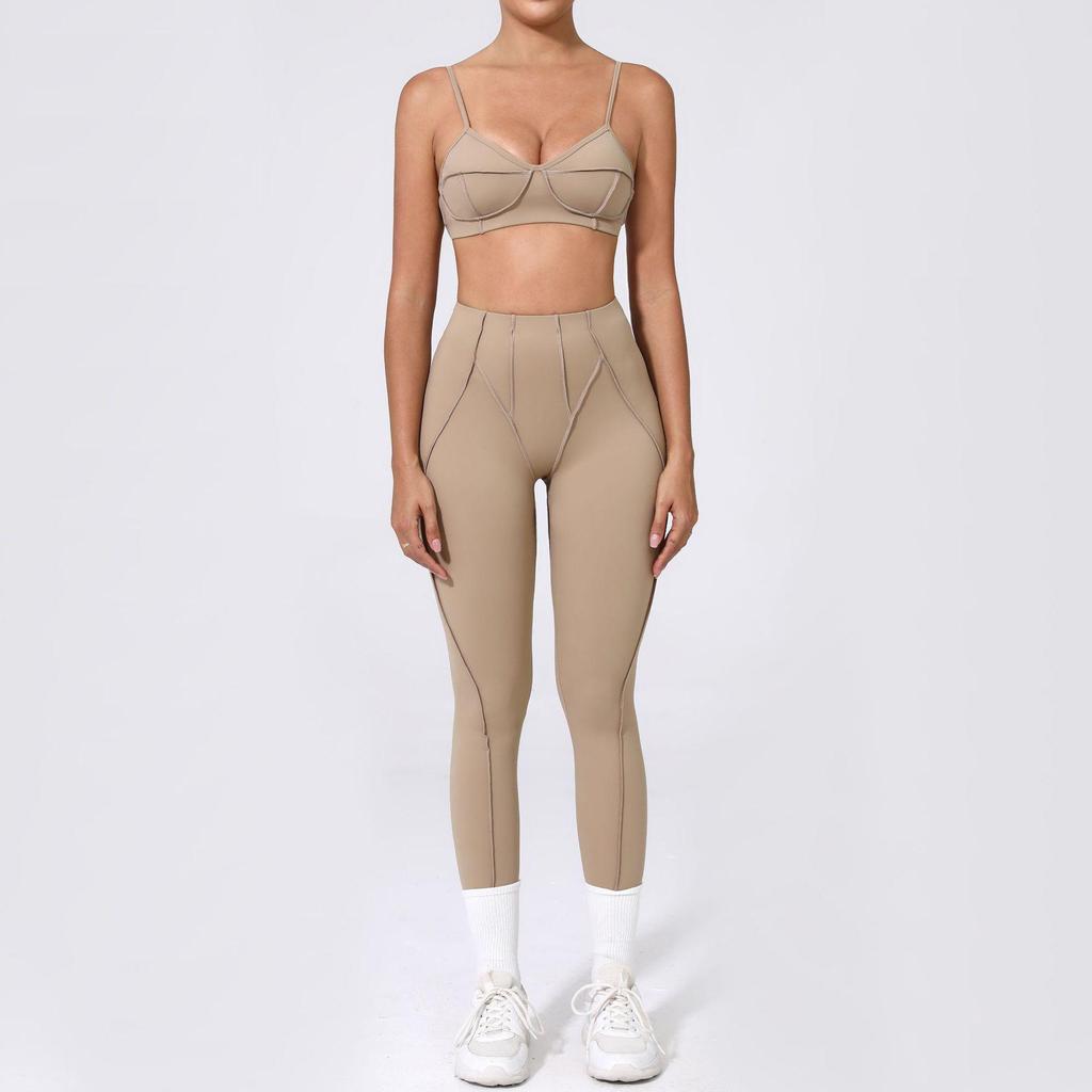 New Frosted Yoga Set: European & American Style, Tight Fit, Body Shaping Sportswear