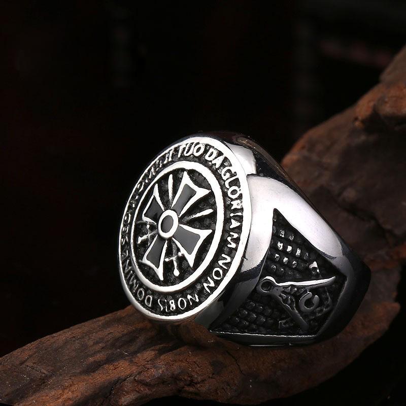 Anello Gioiello da Uomo Crociata Cavalieri Templari Vintage