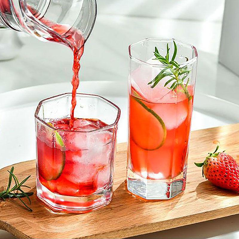 Octagonal Cup Creative Simple Drinking Cup Heat-resistant Tea Brewing Cup Whisky Cup Glass Wine Cup Drinking Glasses Beer Glass