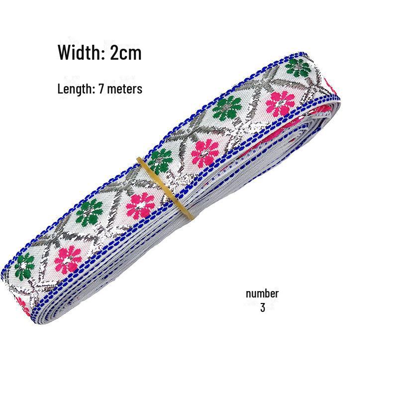 

Этническая жаккардовая тесьма: 2 см Ханьфу DIY аксессуары и домашний декор