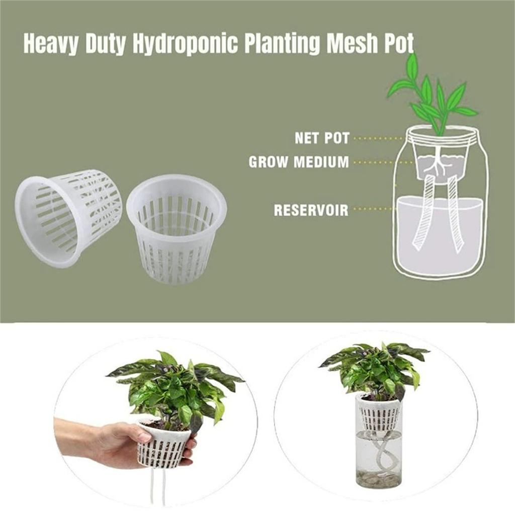 Hydroponic Planting Basket, Soilless Cultivation 3-Inch Seedling Cup, Plastic Mesh Pot for Vegetables, Herbs, and Garden Seedlings