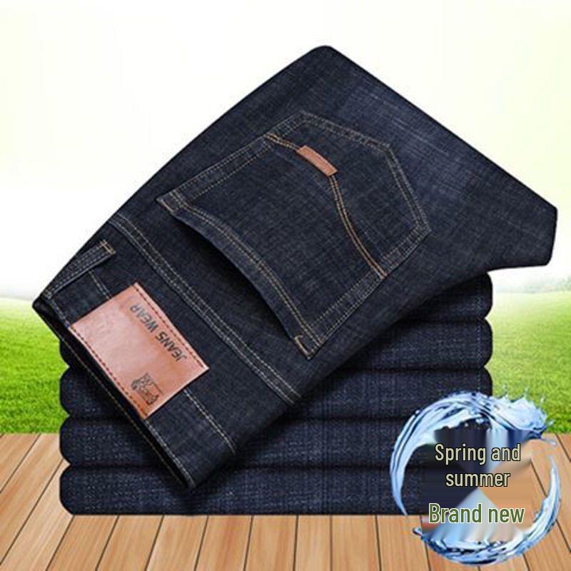 Pánské strečové džíny plus size - Rovná nohavice, volný střih, ležérní business nošení, podzim/zima