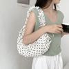 Lazy Wind Polka Dot Bag Women's Folds, New Versatile Commuter Shoulder Bag Nylon Messenger Dumpling Bag