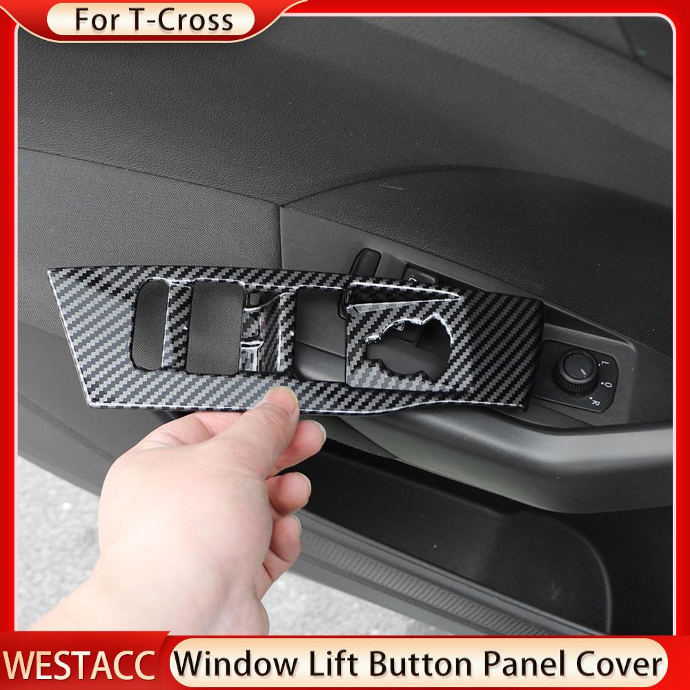4Pcs Car Door Window Lift Panel Cover Sticker for Volkswagen VW T-Cross Tcross 2018    2022 2023 LHD