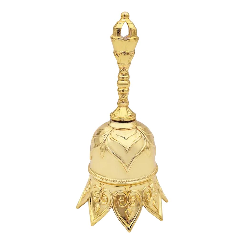 Fashionable Clear Sound Hand Bell Bronze Metal Retro Rose Church Bell Golden Dinner Bell For Restaurant Bar Jingle Bell Church