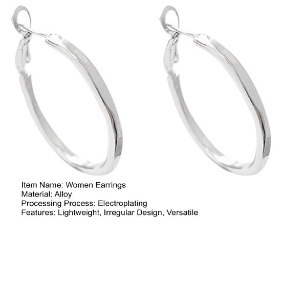1 Pair Women Earrings Irregular Round Design Lightweight Shiny Circle