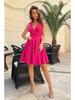 2024 European & American Women's Summer Bowknot V-neck High-waisted Dress