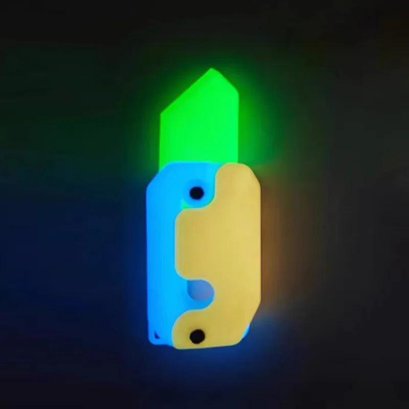 1pc 3d Printing Gravity Knife Toy Cub Jumping Small Radish Knife Fidget Toys Decompression Push Card Small Carrot Knife Unzip