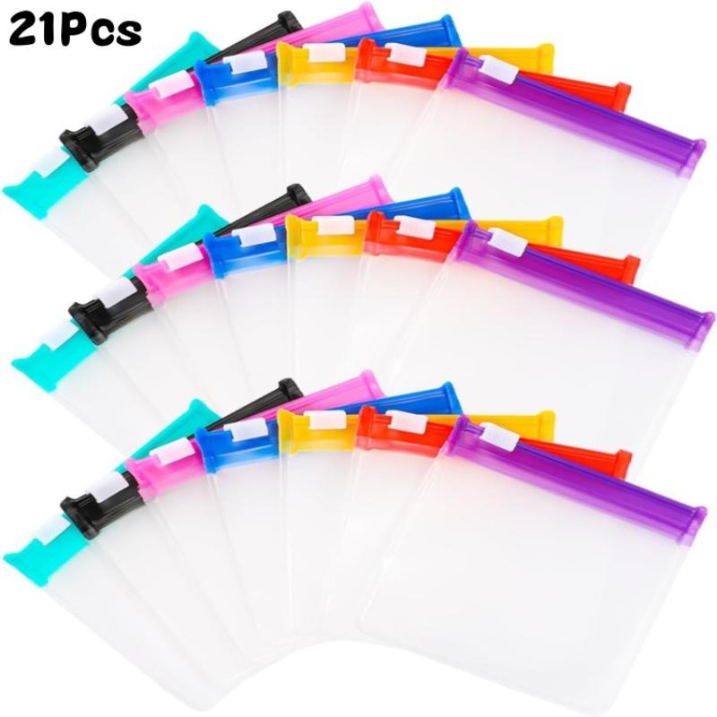 7/21 Peças Sacos Porta-Pílulas Reutilizáveis com Zíper Organizador de Medicamentos Autovedantes Translúcidos Sacos para Medicamentos Sacos de Viagem