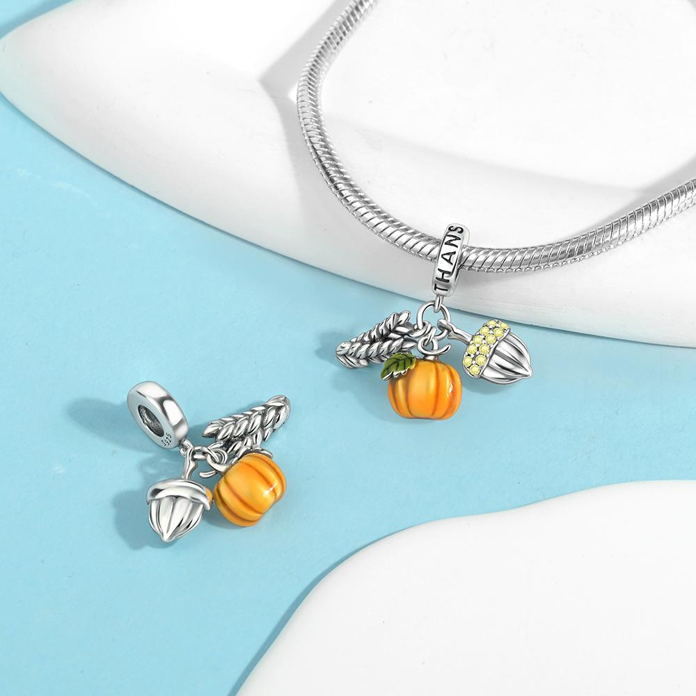 Pumpkin Bread Roast Chicken Beer Thanksgiving Gifts Copper Plated For Charms Copper Plated Original Bracelet For Jewelry Making