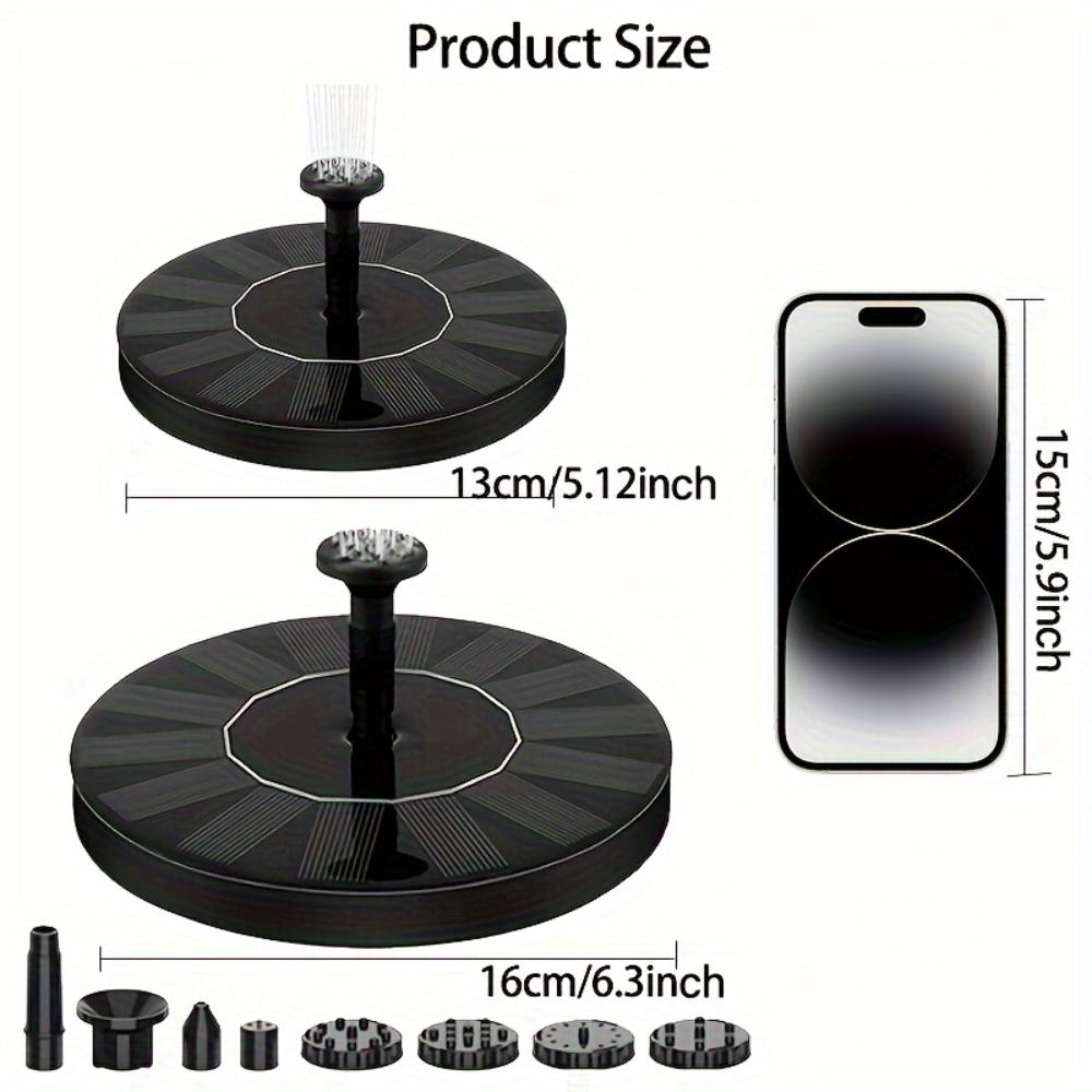 Fontana solare rotonda, piscina esterna, vasca per uccelli, fontana da giardino, fontana galleggiante, pompa per fontana