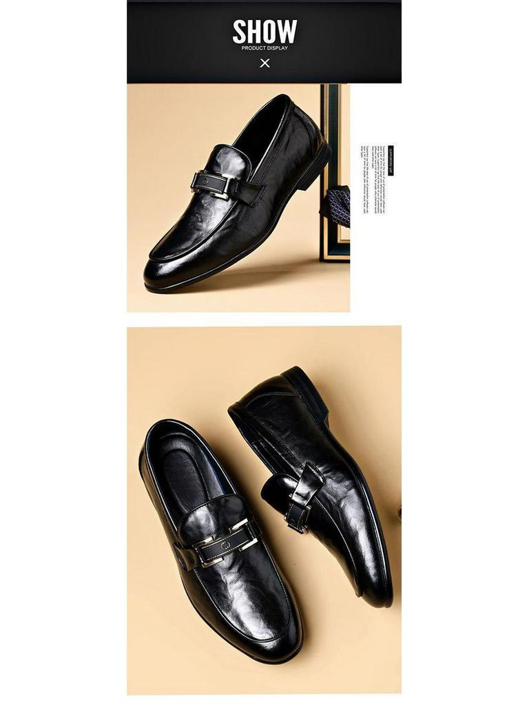 2025 Men's Summer Leather Slip-On Loafers: Soft, Breathable, Deodorant, Low-Cut Shoes for Business & Casual Wear