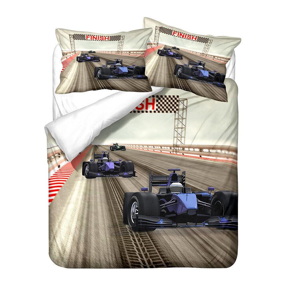 3D Printed Racing Bedding Set King Queen Bed Down Duvet Cover Pillowcase 2/3pc Speed Racing Bed Cover Teenagers Boys Men's Cover Gift