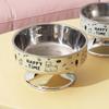 Cartoon Pet High Foot Bowl Large Capacity Neck Protection Cat Food Water Bowl Detachable Stainless Steel Pet Food Bowl