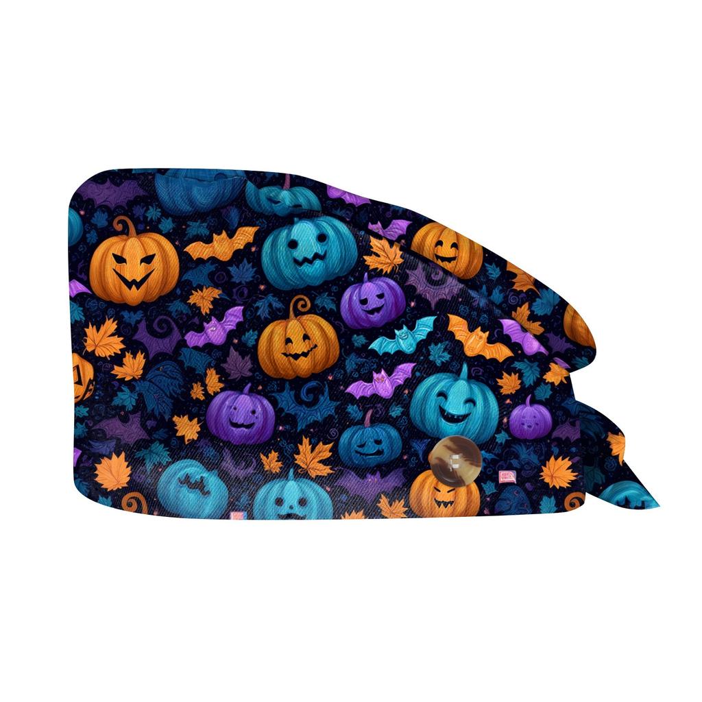 Fashion Halloween Print Work Hat Casual Wash Hat Bag Cap