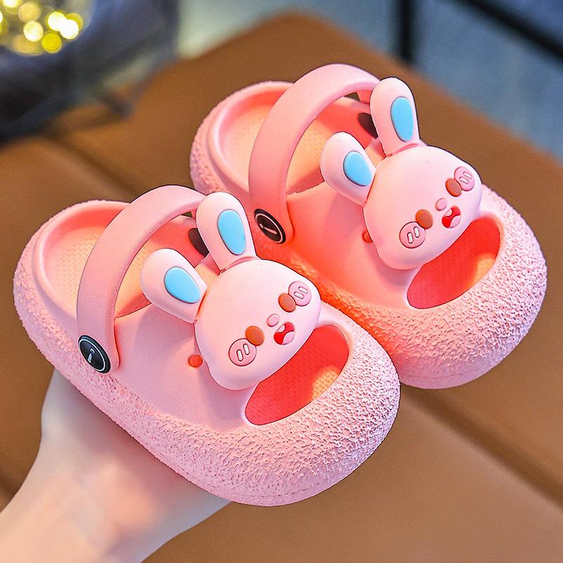 

Children s sandals for girls, summer cartoon cute princess soft-soled non-slip home bathing sandals for toddlers and babies, boys slippers 20-21Inner Length14cm розовый