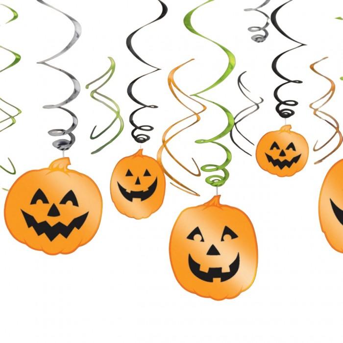 Amscan Pumpkin Hanging Decoration (Pack of 12)