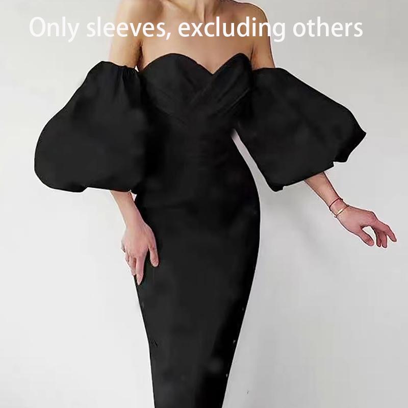 

Свадебное платье Фото Свадебные рукава Свадебные рукава-фонарики Черные атласные манжеты Съемные свадебные бицепсы Средней длины Элегантные перчатки